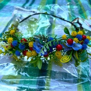 Ukrainian Slavic Floral Wreath / Crown / Headband - Traditional Folk Style